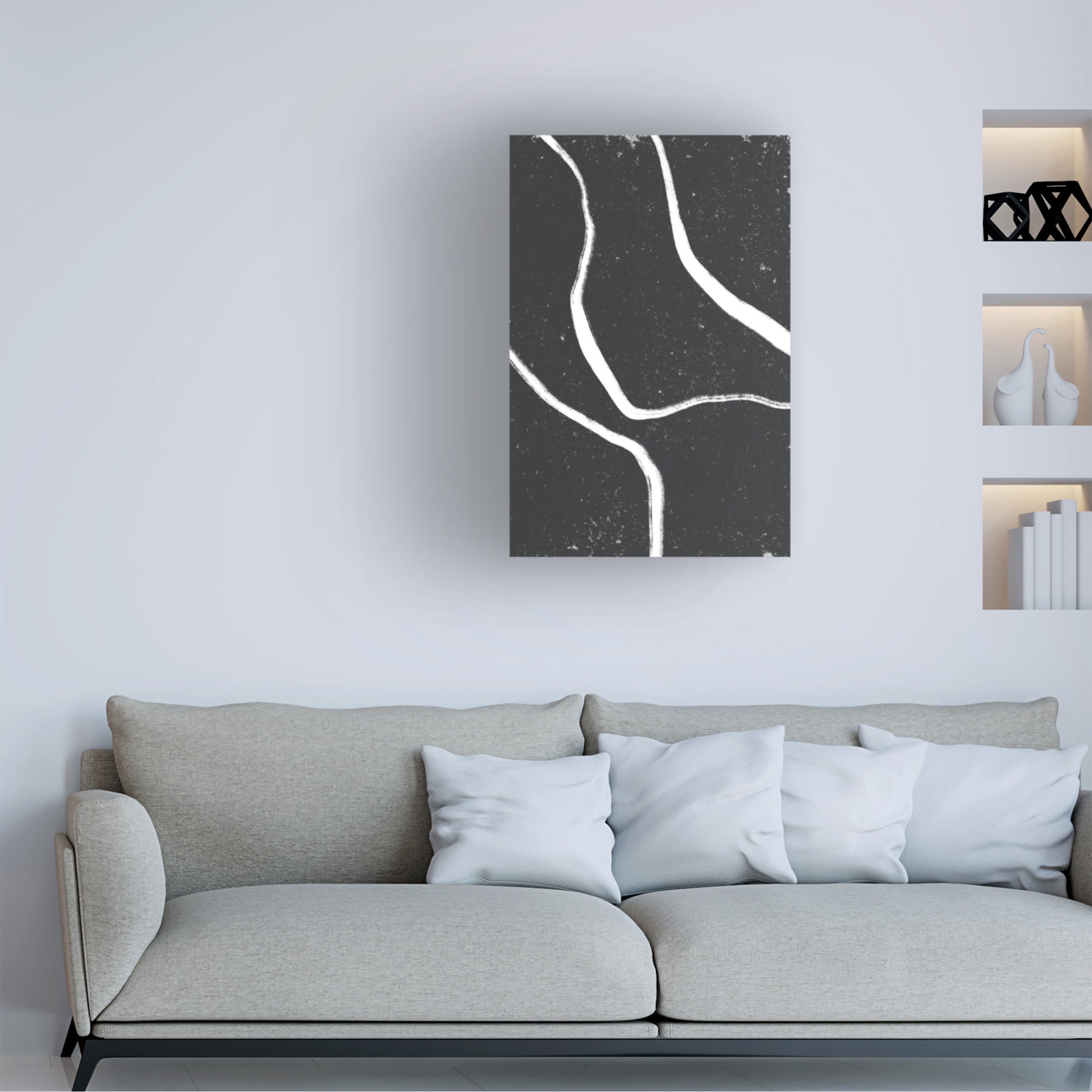 Trademark Fine Art uplusmestudio White Lines Canvas Wall Art