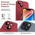 thumbnail image 2 of Liquid Silicone Case for iPhone 14, [True Liquid Silicone] [Anti Fingerprint] 4 Layer Phone Case Protective Cover, Full Coverage Around Camera & Built-in Microfiber, 6.1", Red, 2 of 15