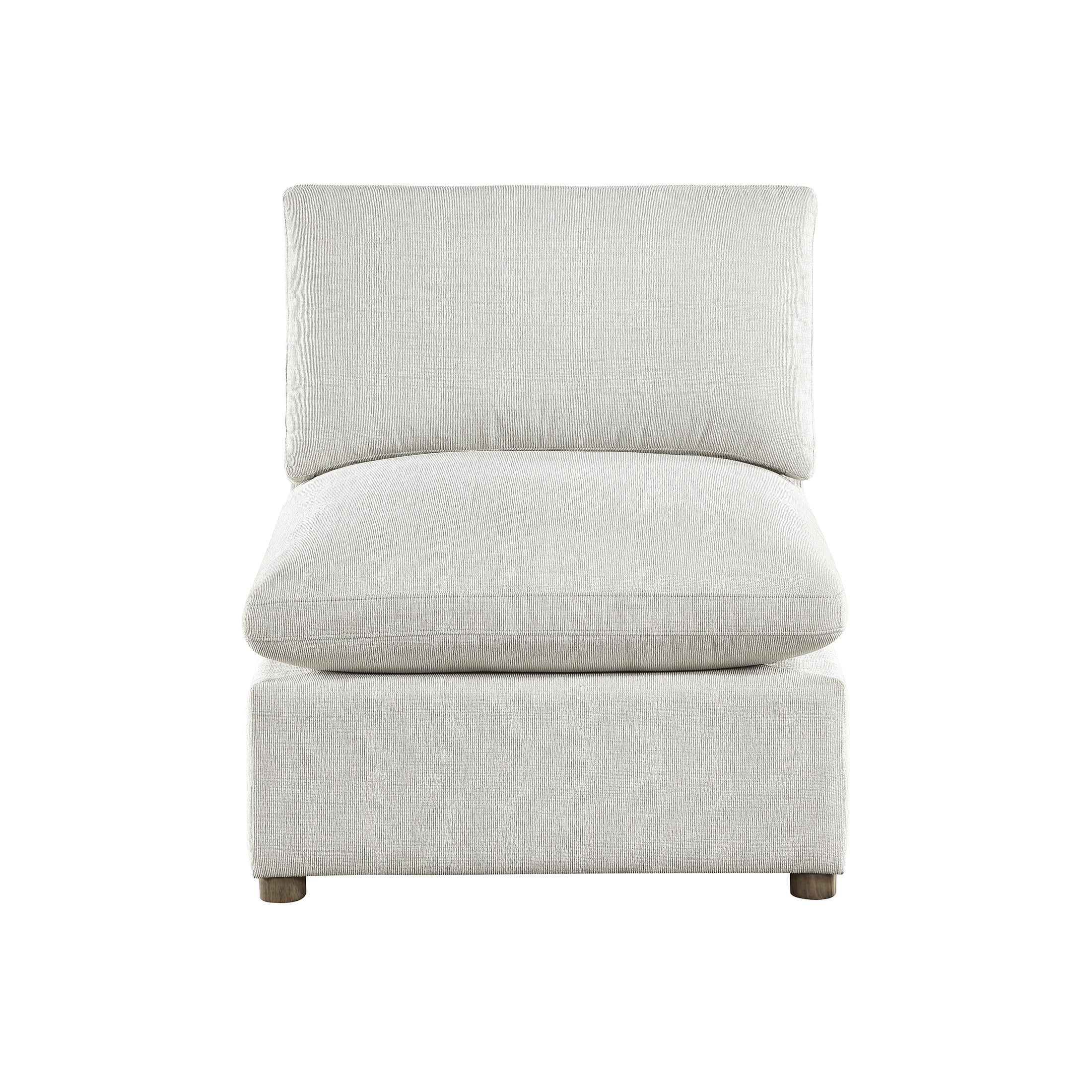 OakvillePark Velmont Sectional Sofa Modular Unit, Chenille Armless Chair, Beige
