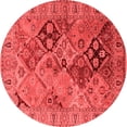 thumbnail image 1 of Ahgly Company Indoor Round Oriental Red Industrial Area Rugs, 3' Round, 1 of 4