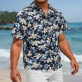 thumbnail image 7 of Sumtumn Beach Shirts for Men Short Sleeve Hawaiian Navy Blue Floral Shirt Button Down Aloha Shirts, 7 of 7