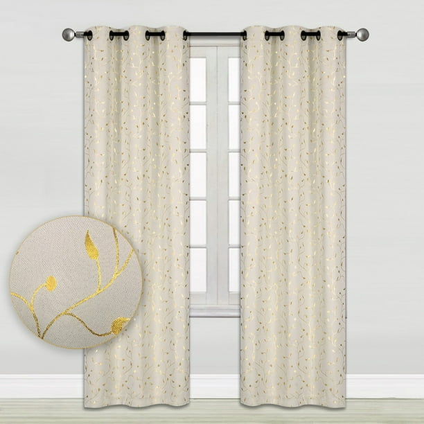 Aubrie Home Accents Traditional Vine Grommet Blackout Curtain Panel 52 X 84 2 Panels Com Vine Grommet Blackout Curtain Panel, 52 X 84 Blackout Curtains Grommet