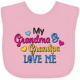 thumbnail image 3 of Inktastic My Grandma and Grandpa Love Me with Hearts Boys or Girls Baby Bib, 3 of 4