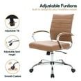 thumbnail image 6 of Benmar Mid-Back Office Chair in Brown Leather Upholstery with Swivel, Tilt, and Chrome Base, Modern Desk Seating for Home Office or Conference Room, 6 of 12
