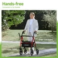 thumbnail image 3 of ZENART Mobility Rollator Walker for Seniors Adult with Adjustable Seat and 10" Wheels, Red, 3 of 6