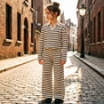 thumbnail image 2 of Gubotare Cute Winter Clothes for Teen Girls Girls Clothes 2 Piece Outfit T-Shirt Top + Cargo Pants, Girls Fall Clothing Set Size 9-10 (Beige,9-10 Years), 2 of 7