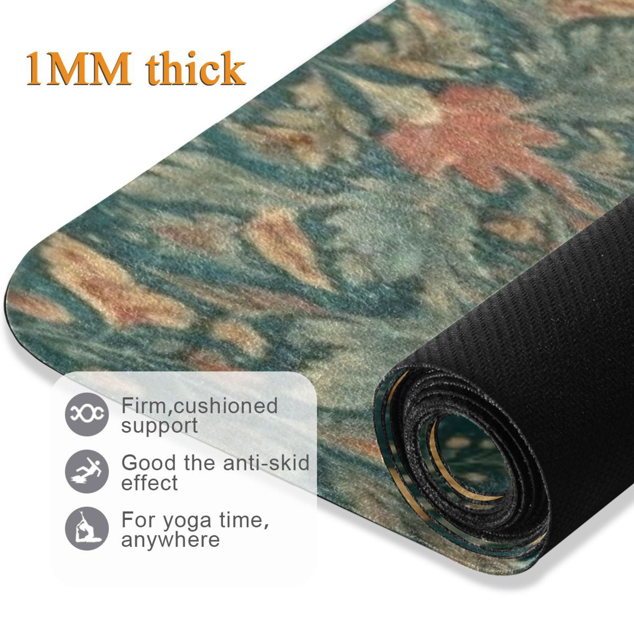 BZSMCE Yoga Mat Women Fitness Mat Gilded Stag Tapestry Pattern