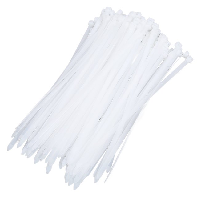 Bridas de nailon, 100 bridas para cables de 250 libras, bridas para cables de alta resistencia, bridas para cables blancas, funcionalidad versátil