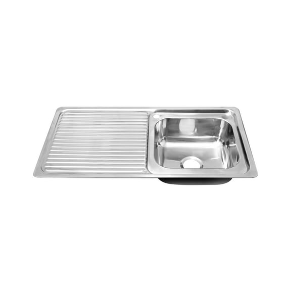 Naiture Drop-In Kitchen Sink, Rectangular Single Bowl Top Mount Sink, 21-Gauge 304 Stainless Steel, 39-3/8" X 20" with Left Drainboard and Single Faucet Hole