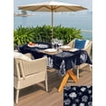 thumbnail image 4 of Outdoor Tablecloth with Umbrella Hole and Zipper, Coastal Coral Rectangle Table Cloth 60x102 Inch Waterproof Tablecloth, Dark Blue Ocean Starfish Shells Vintage Picnic Table Cover for Patio Camping, 4 of 7