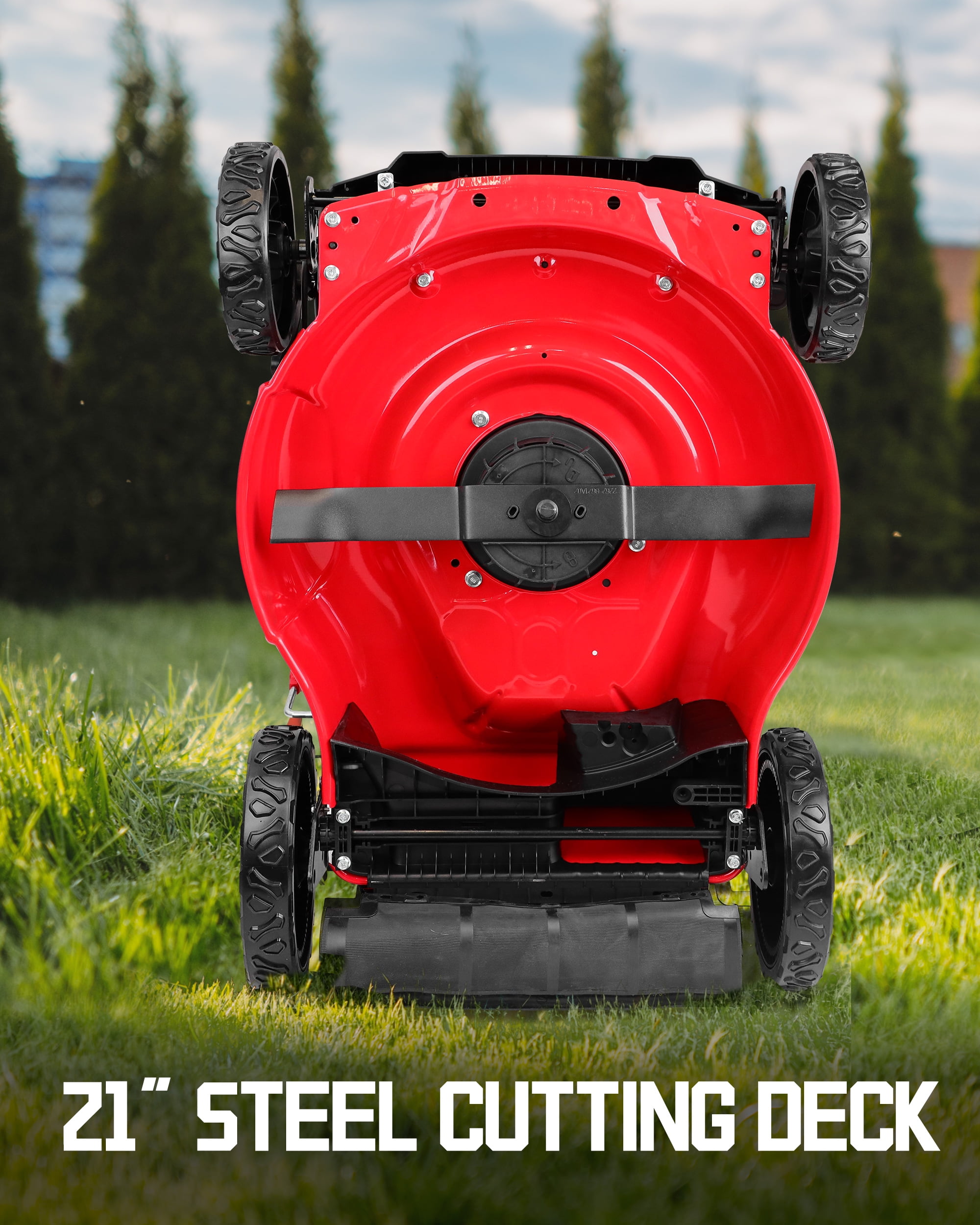 PowerSmart 21" 40V Brushless Cordless Lawn Mower with Two 40V 4.0AH Batteries & Charger, 50min Runtime