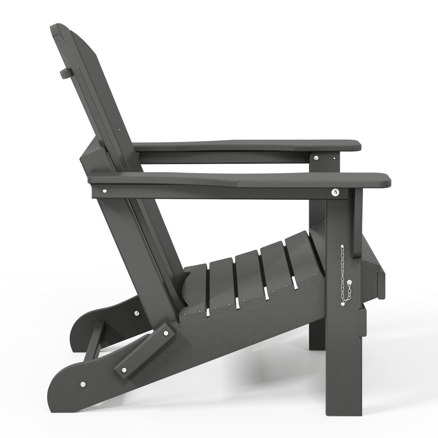 WestinTrends Malibu Outdoor Folding HDPE Adirondack Deck Chair - Patio & Outdoor Lounge, Weather‑Resistant, Gray