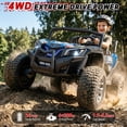 thumbnail image 3 of TOYBSNR 24 Volt 2-Seater Ride on Toys with Remote Control 4WD XXXL Electric Car for Big Kids Ages 3-14, Ride on Cars UTV with 15" EVA Tires, Rainbow LED Lights Bluetooth Music Spring Suspension Blue, 3 of 10