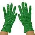 thumbnail image 2 of AWZXDE Solid Color Sequin Gloves Sparkly Performance Gloves, for 80s 90s Outfit and Party Ensemble Green, 2 of 3