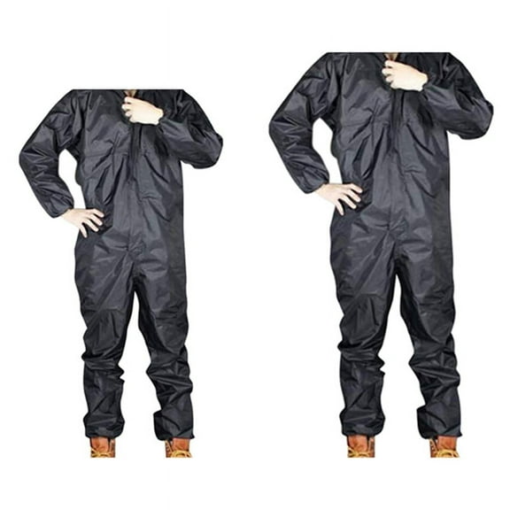 2 Pcs Fashion Motorcycle Raincoat /Conjoined Raincoat/Overalls Men and Women Fission Rain Suit Rain Coat Black, L & XL,2 x raincoat,Black