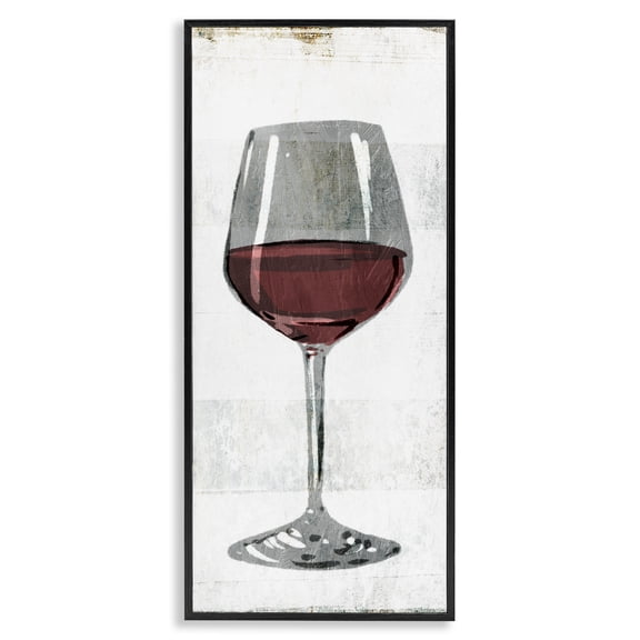 Stupell Industries Rustic Lodge Rustic Kitchen Red Wine Glass Black Framed Giclee Art, 10 x 24, by Milli Villa