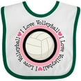 thumbnail image 3 of Inktastic I Love Volleyball Sports Girls Baby Bib, 3 of 4