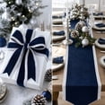 thumbnail image 6 of 16.4 Ft x 3.94 In Navy Blue Christmas Velvet Wired Ribbon with Embossed Border for Christmas Tree Wreath Gift Wrapping Holiday Decor, 6 of 7