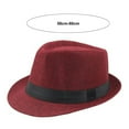 thumbnail image 6 of Soumake Mid-Aged Men Women Jazz Hat Outdoor Solid Color Wide Brim Ribbon Decor Unisex Casual Cowboy Hat Streetwear, 6 of 8