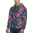 thumbnail image 2 of KLL Floral Print Mens Hoodie Long Sleeve Casual Pullover Hooded Sweatshirt Fashion Drawstring Hoodies with Pocket-X-Large, 2 of 6
