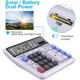 thumbnail image 5 of Calculadora de escritorio con batería solar y doble potencia, con pantalla LCD grande de 12 dígitos y teclas de computadora grandes, calculadora de oficina para el hogar, la oficina y la escuela, 5 of 6