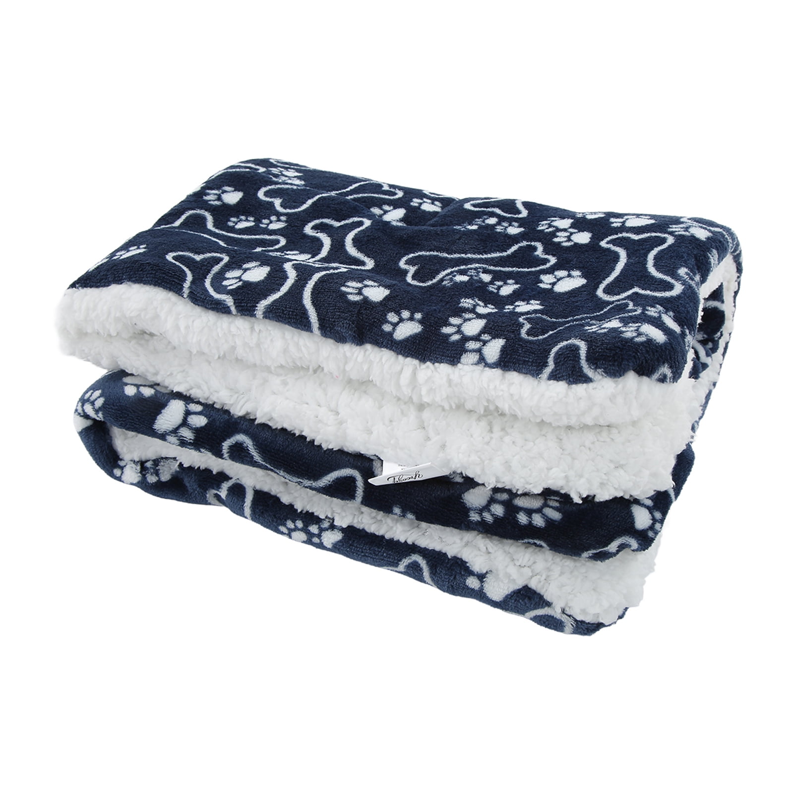 NFTIGB Soft Plush Pet Winter Warm Blanket for Cats and Dogs, Blue Bone Pattern, Large 27.6 inches / 70 cm x 21.7 inches / 55 cm