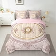 thumbnail image 2 of Manfei Rustic Flower Floral Bedding Comforter Set 7pcs, Romantic Plum Rose Queen Bedding Sets, Teens Girls Adult Female Reversible Queen Sheet Sets, Super Cozy Room Decor, 2 of 7