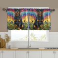 thumbnail image 2 of Wobogo Cartoon Rottweiler Kitchen Curtains 2 Piece Set Symmetrical Design Light Filtering Small Window Drapes Suitable for Bathroom Laundry Room and RV 57x36in, 2 of 9