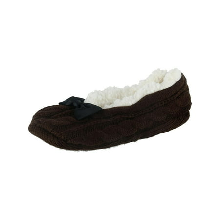Women's Cable Knit Slipper with Bow (Daniel Green Slippers Best Price)