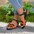 thumbnail image 5 of YOUYEDIAN Orthopedic Casual Sandals for Women Arch Support Flat Wedge Sandals Lightweight Non Slip Slip on Work Shoes Vacation Beach 2026 New Orthopedic Shoes (Orange), 5 of 6