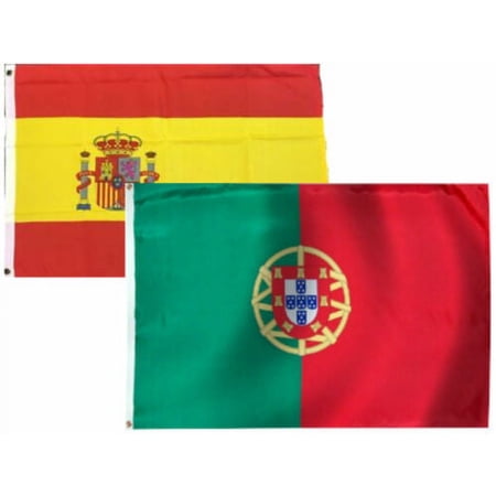 2x3 2'x3' Wholesale Combo Spain Spanish & Portugal Portuguese 2 Flags Flag