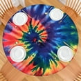 thumbnail image 2 of Colorful Tie Dye Pattern Round Fitted Tablecloth with Elastic Edge,Dining Table Cover Waterproof,Outdoor Round Tablecloth for Camping,Dining,Indoor and Outdoor, 2 of 7