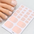 thumbnail image 7 of 22Tips French Black Baking-free Toe Nail Stickers With Glitter Long E3M4, 7 of 7