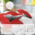 thumbnail image 2 of 3 Piece Red Black Ombre Duvet Cover Set Queen Size,Microfiber Comforter/Quilt Cover with Corner Ties and 2 Pillowcases,Modern Geometric Abstract Aesthetics Cream Soft Bedding with Zipper Closure, 2 of 8