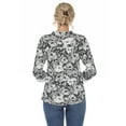 thumbnail image 3 of White Mark Women's Pleated 3/4 Sleeve Floral Print Blouse, 3 of 5