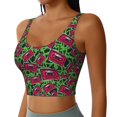 thumbnail image 2 of Hirioo Graffiti Tape for Women's Sports Vest with Full-Print Design, Stretchy Fabric and Removable Pads-, 2 of 8