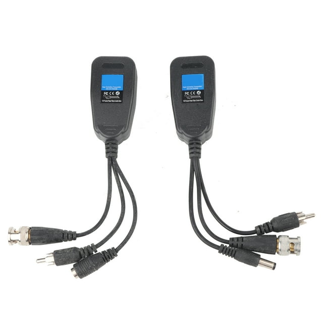 Video Balun Transceiver,2Pcs HD CVI TVI Home Surveillance Accessory Power Balun Transceiver Tailored for Perfection