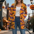 thumbnail image 2 of Towmus Halloween Cardigan For Women Fashion Cute Pumpkin Print Cardigans Sweaters Casual Open Front Long Sleeve Coats With Pockets, 2 of 6