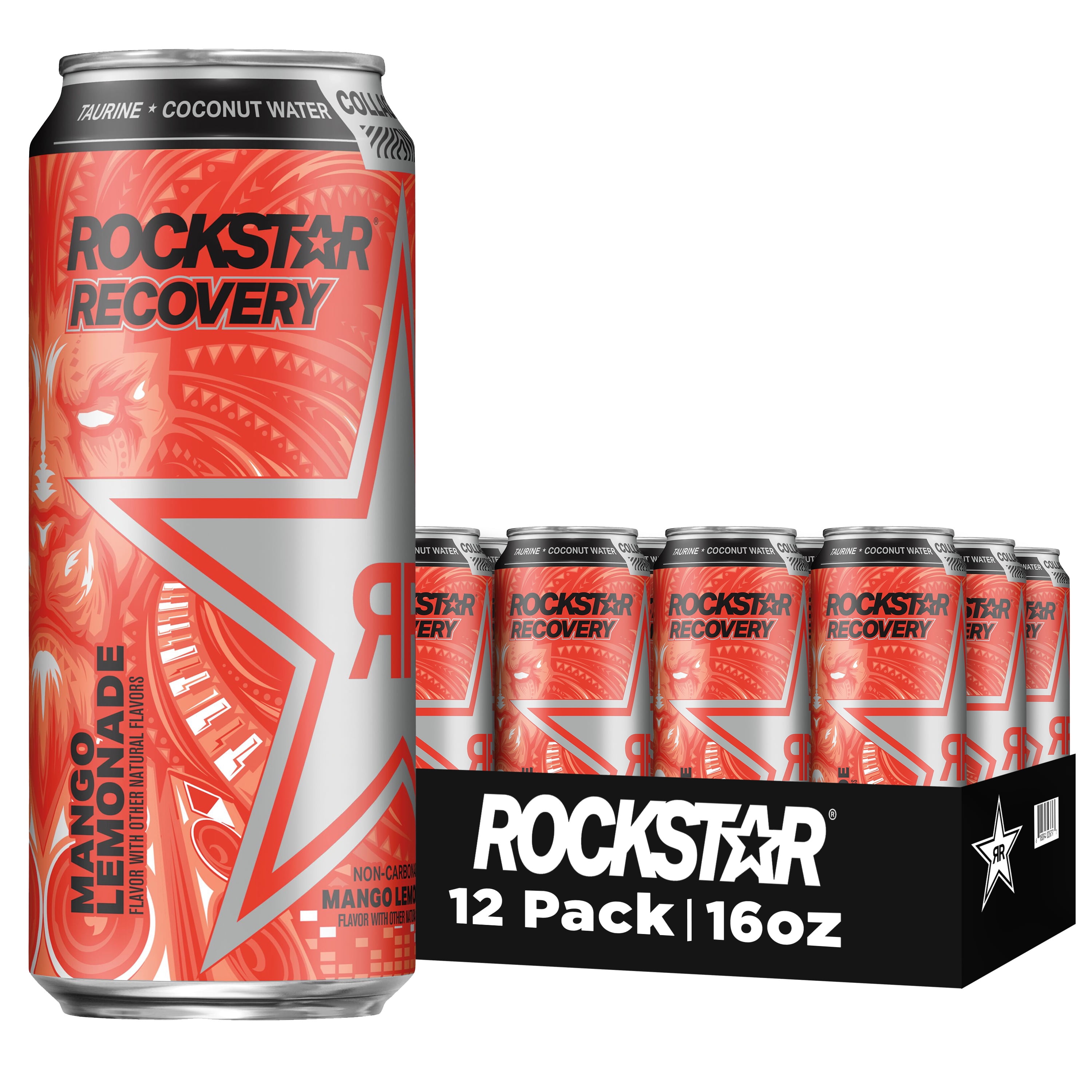 Rockstar Recovery Mango Lemonade Energy Drink, 16 fl oz, 12 Cans
