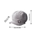 thumbnail image 4 of Lumtrix Women Knit Newsboy Hat with Crochet Flower Winter Warm Beanie Cap with Brim Vintage Slouchy Cabbie Hat for Fall Winter Gray One Size, 4 of 5