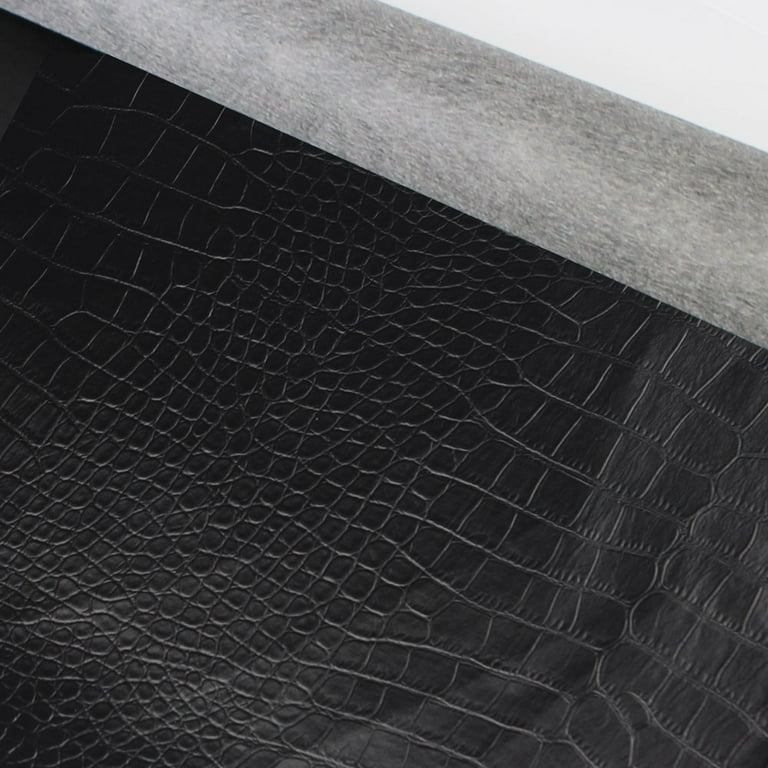 Black Textured PVC Leather Vinyl Fabric
