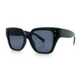 thumbnail image 5 of Womens Classy Thick Temple Plastic Horned Cat Eye Fashion Sunglasses All Black, 5 of 7
