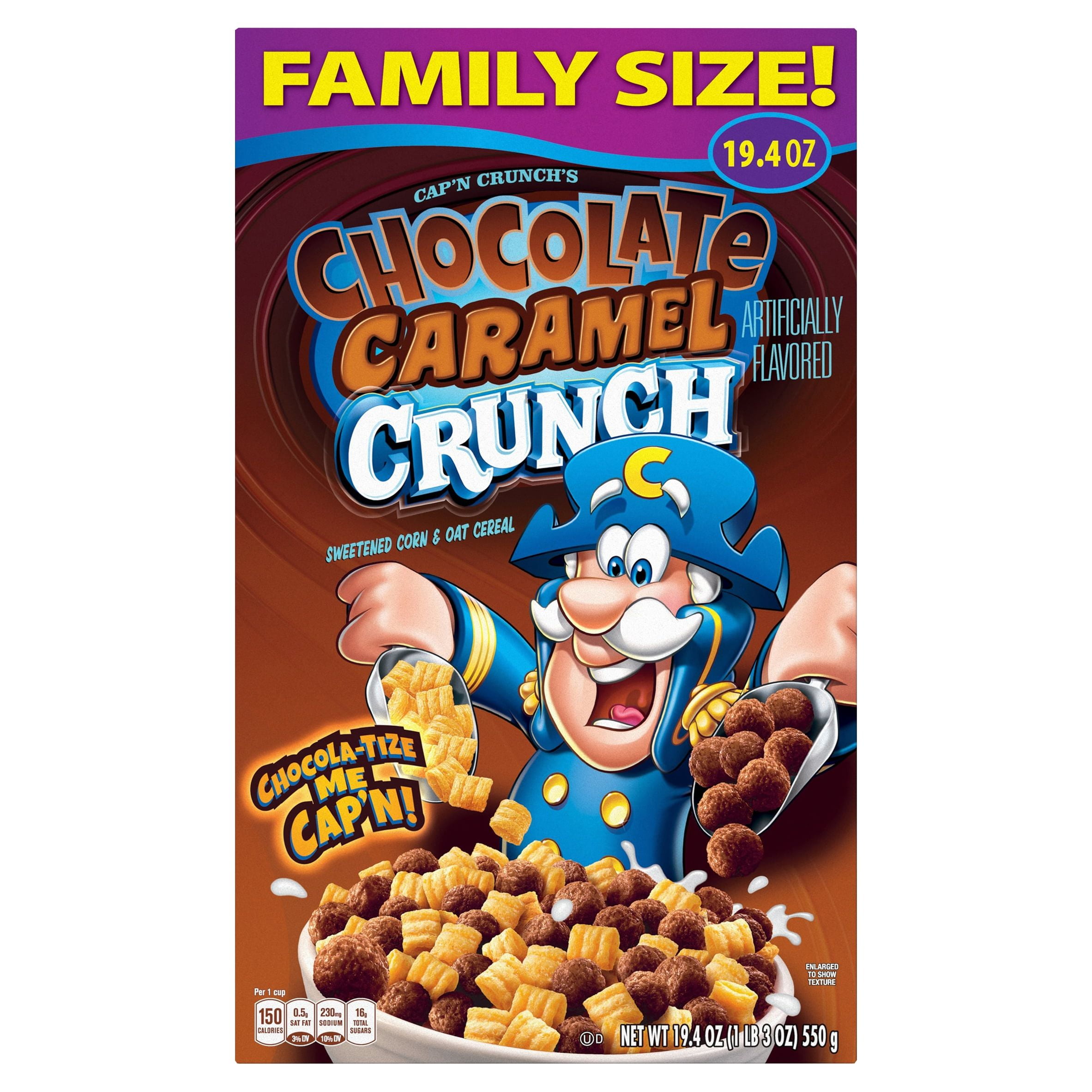 Cap'n Crunch Chocolatey Caramel Family Size, 19.4OZ, 8cs