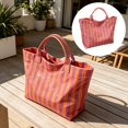thumbnail image 2 of Striped Beach Tote Bag, Large Capacity Waterproof Striped Shoulder Handbag, Lightweight Reusable Grocery Shopping Bag, Casual Multicolor Stripe Carry Bag for Travel Pool Picnic Daily Outdoor Use, 2 of 7