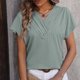 thumbnail image 1 of Fiudx Ofertas Flash Artículos En Oferta Camiseta Informal de Manga Corta con Encaje y Cuello Redondo a La Moda para Mujer, 1 of 3