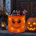 thumbnail image 5 of Trick-or-treat bags,Glowing LED Candy Bag for Halloween Light Up Trick or Treat Tote with Sturdy Handles Large Capacity for Kids Party Decor,Halloween Gifts for Kids(B), 5 of 7