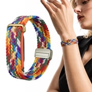 TECH CIRCLE Braided Sport Watch Band Replacement for Google Fitbit Air, 240mm Length, 18mm Width, Magnetic Clasp, Adjustable Breathable Comfortable Wristband, Multi-color