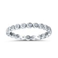 thumbnail image 2 of Simulated Cubic Zirconia Size-5 Full Eternity Wedding Stackable Band Ring 925 Sterling Silver, 2 of 7