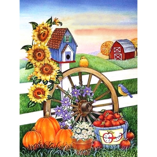 Pintura de diamante (DB7168) 5D DIY Cosecha Calabaza Cuadrado Rhinestone Imagen 40x50cm FLhrweasw Nuevo