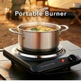 thumbnail image 4 of OVENTE Electric Countertop Single Burner, 1000W Cooktop with 7.25 Inch Cast Iron Hot Plate, 5 Level Temperature Control, Compact Cooking Stove and Easy to Clean Stainless Steel Base, Black BGS101B, 4 of 8
